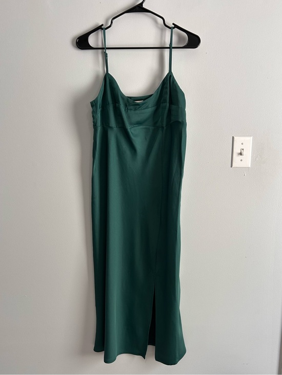 a new day Dresses & Skirts - A New Day Emerald Green Slip Midi Dress Size M Satin Cami Dress